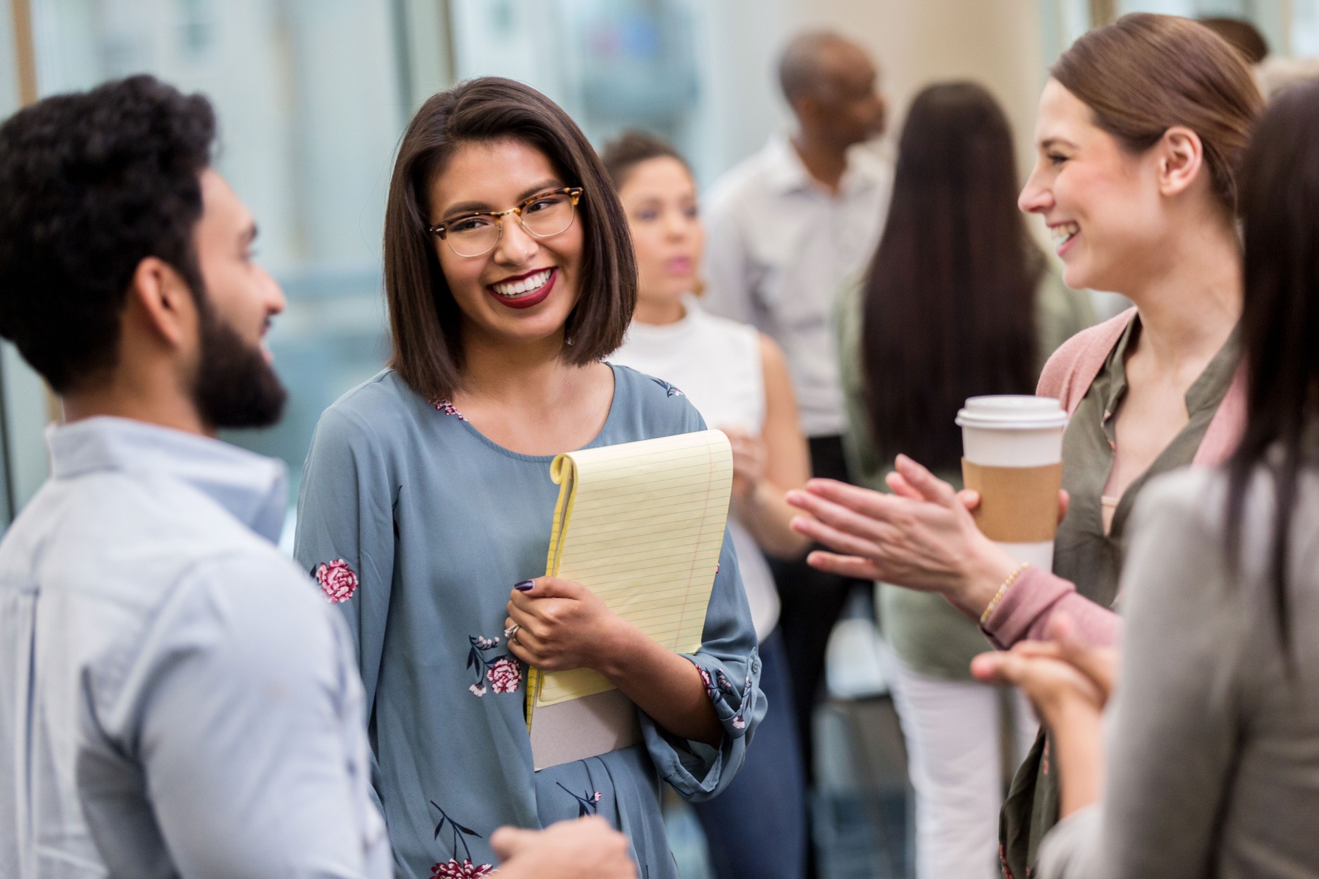 A group of people networking.